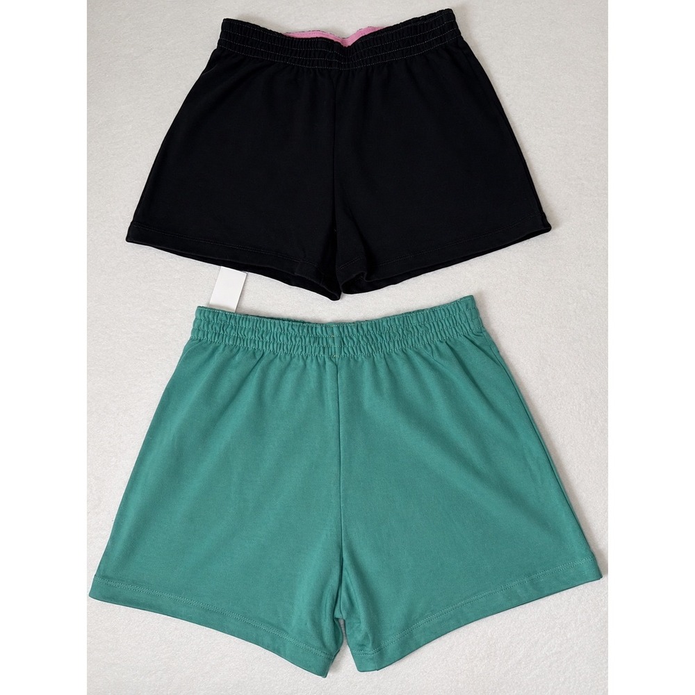 Wonder Nation Girls Play Shorts 2 Pack Black Green Size M 7-8 Athletic Knit